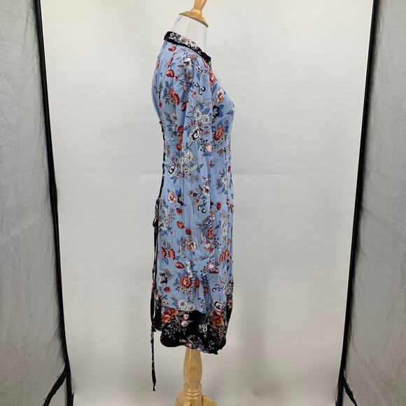 Maeve Shirt Dress Womens 0 Floral Leyster Lace Back Button Front Anthropologie - Picture 7 of 16